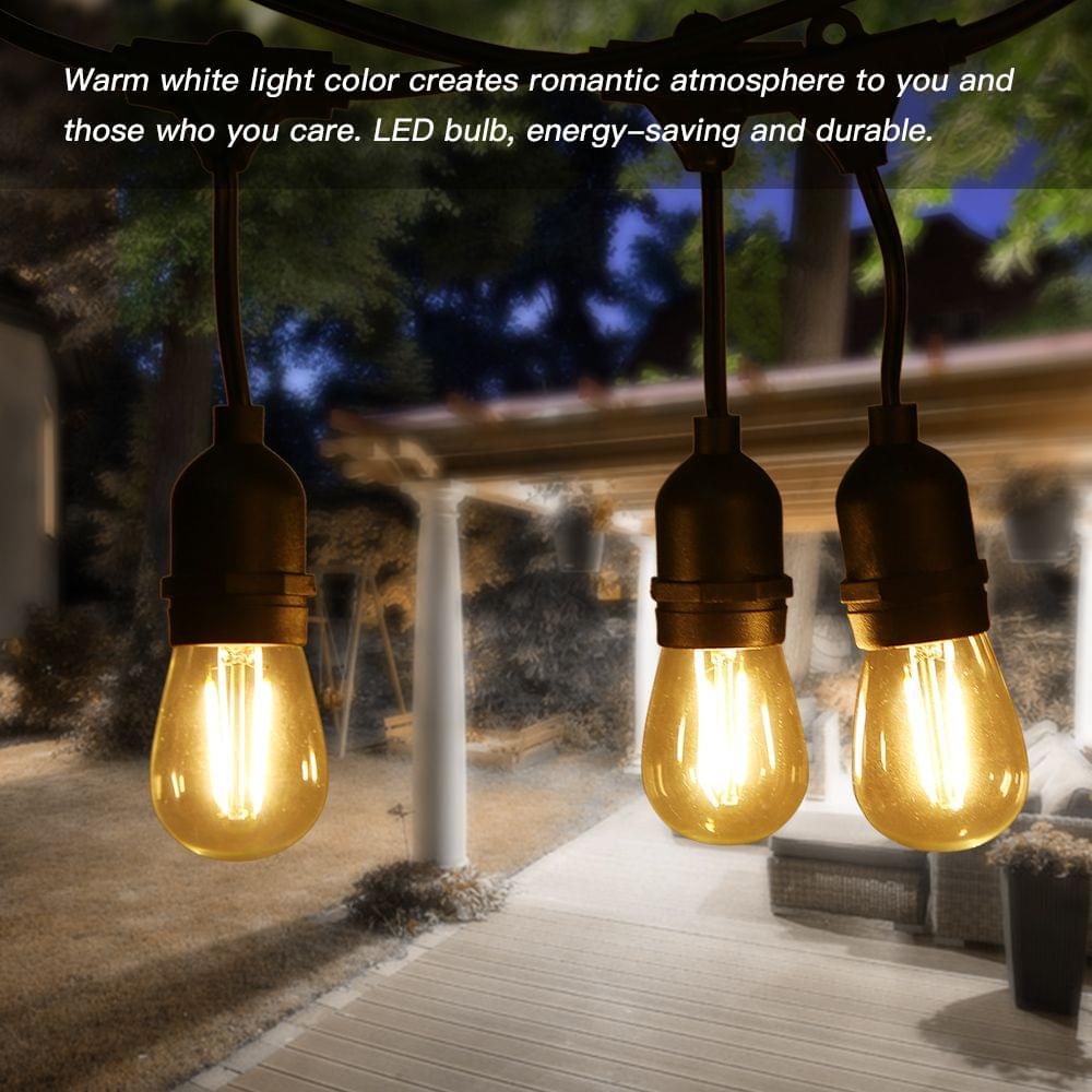 Tomshine String Light Kit AC220-240V 15W 33.5Ft E27 Base - EU Plug