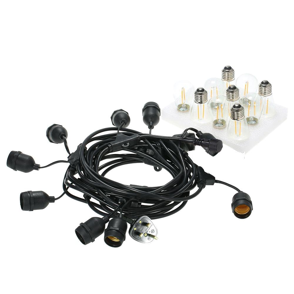 Tomshine String Light Kit AC220-240V 15W 33.5Ft E27 Base - UK Plug