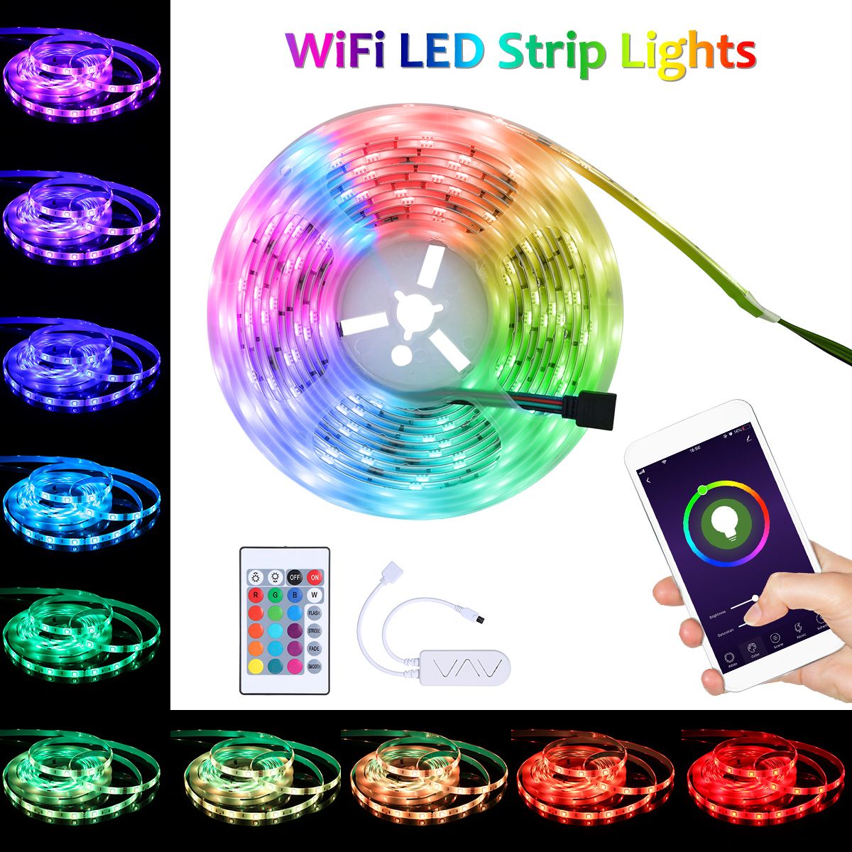 Tomshine WiFi Intelligent LED Strip Lights 5m/16.4ft Color - EU Plug