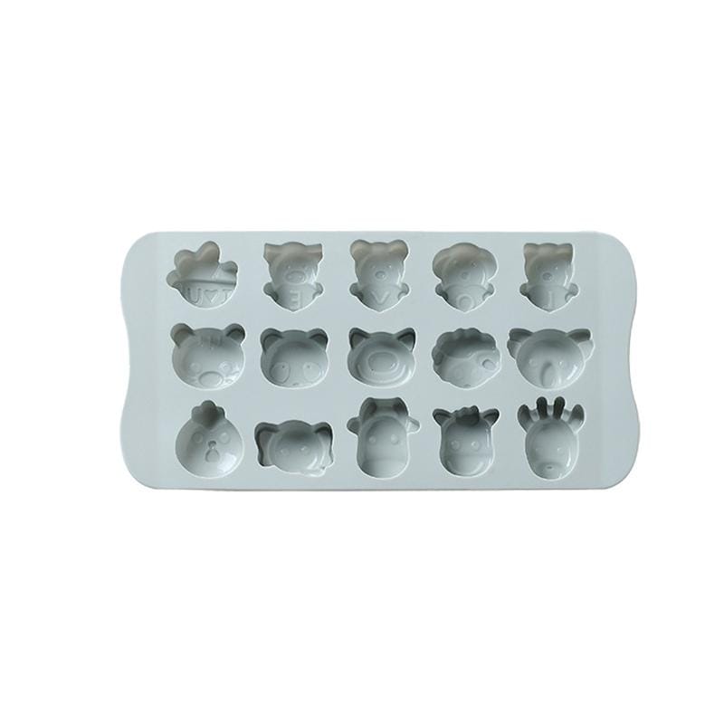 6 PCS Cartoon Animal Shape Silicone Ice Tray Chocolate Mold Household DIY Baking Tool (Blue)