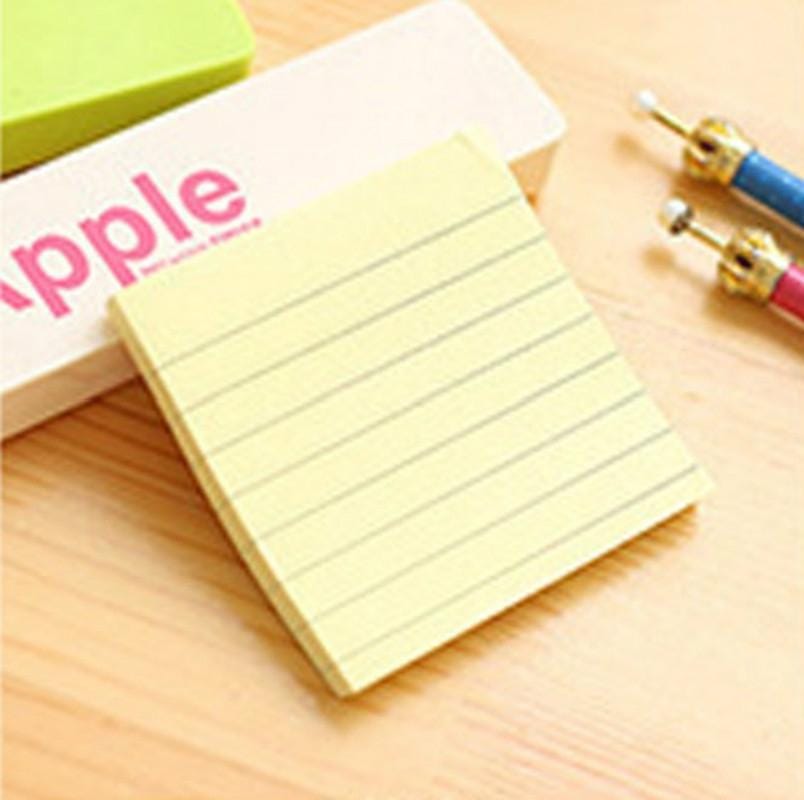 5 PCS Simple Kraft Paper Horizontal Line Small Note Book Square Message Note N Times Post It (Yellow)