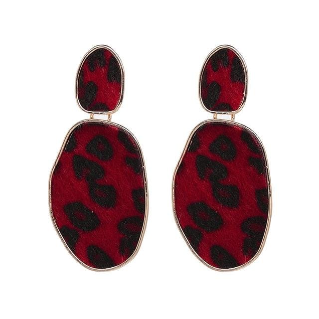 Sexy Leopard Geometric Street Beat Earrings For Lady (Light brown)