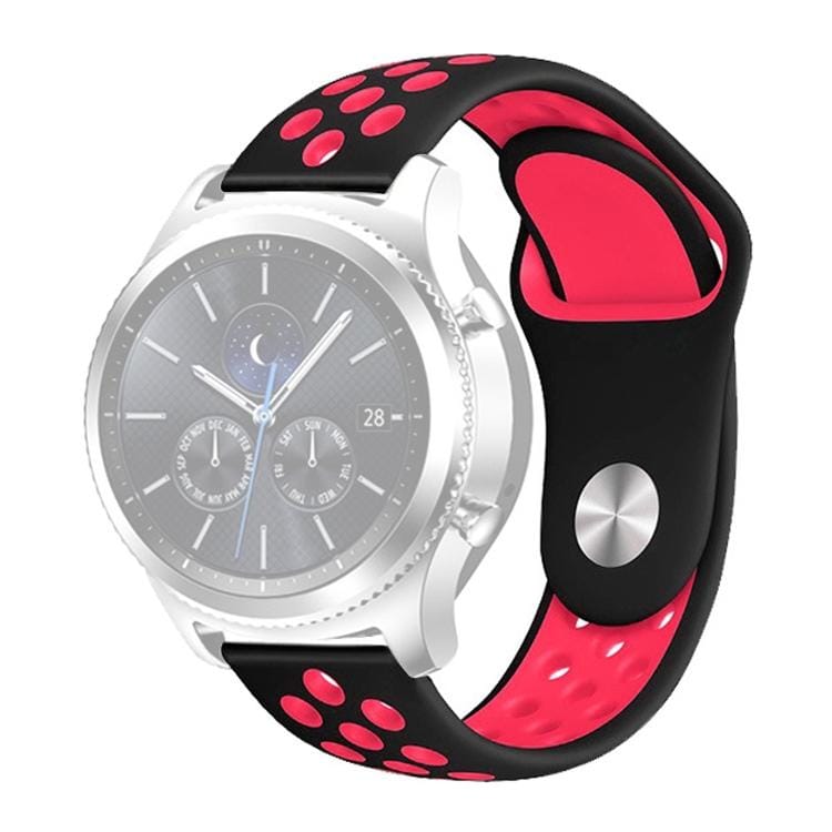 For Samsung Gear S4 Active 22mm Two-color Silicone Replacement Strap Watchband (Black Red)