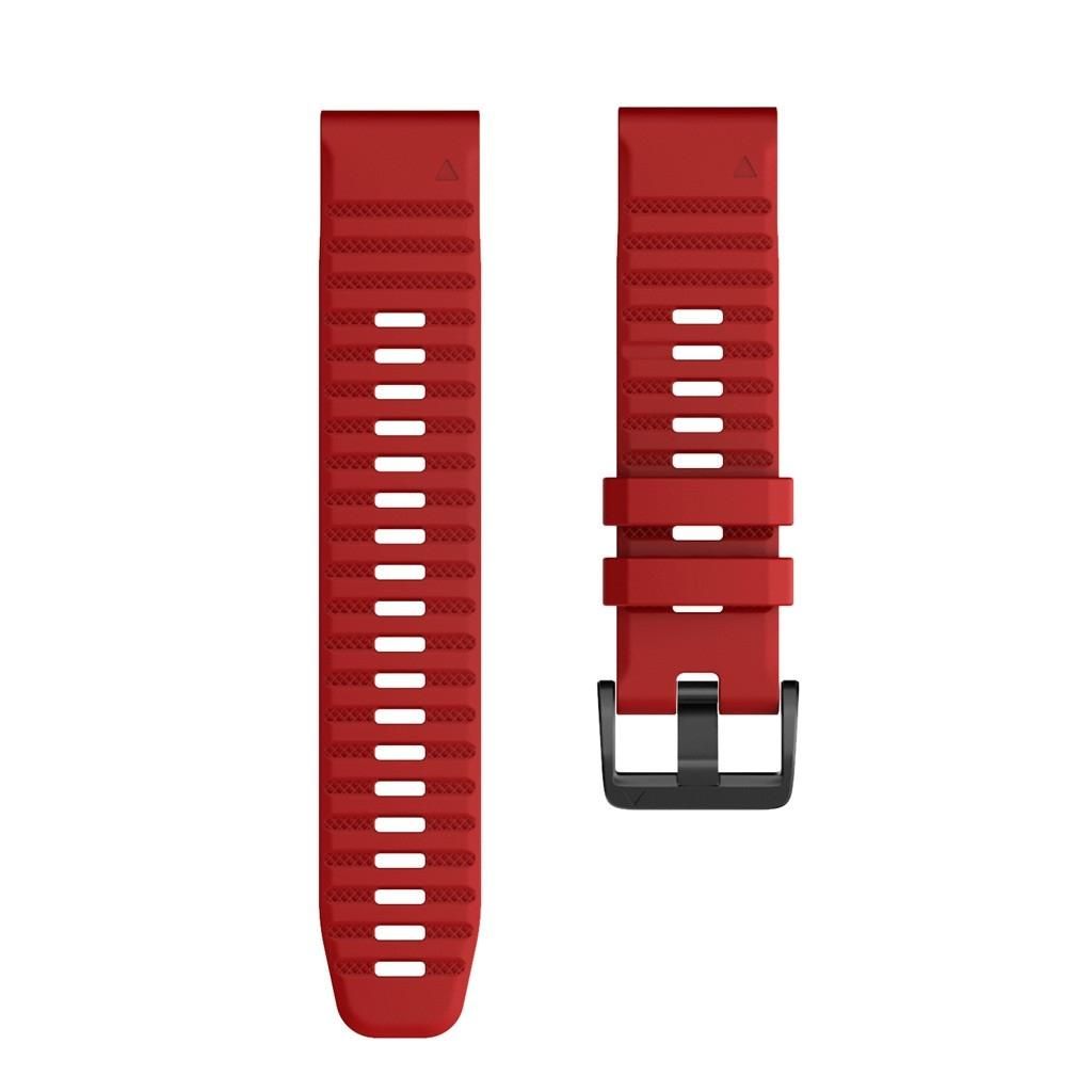 For Garmin Fenix 6X 26mm Smart Watch Quick Release Silicon Wrist Strap Watchband (Red)