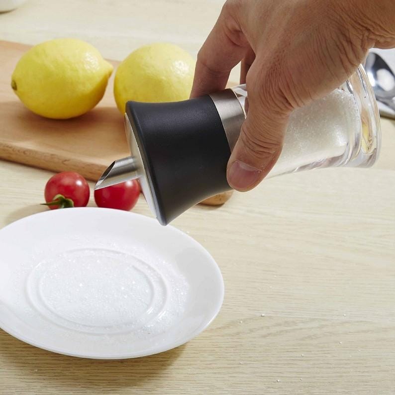 304 Stainless Steel + Acrylic Bottle Kitchen Seasoning Jar, Specification:Sugar Bottle