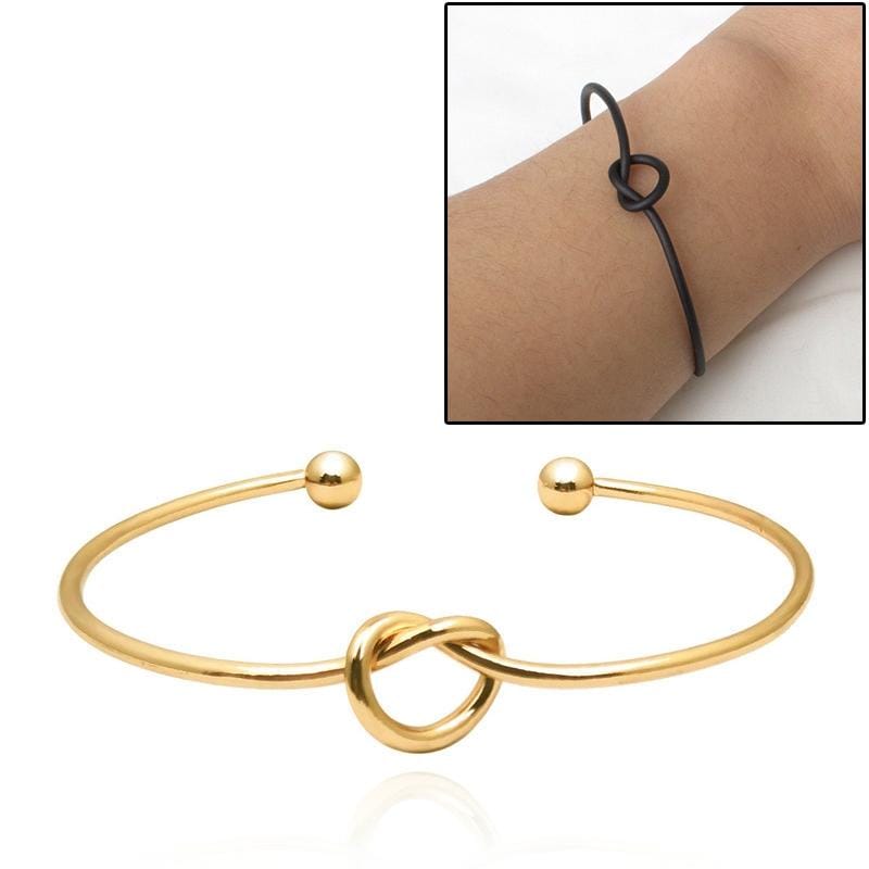 Bohemian Knotted Opening Minimalist Bracelet Bangle for Women (Style1)