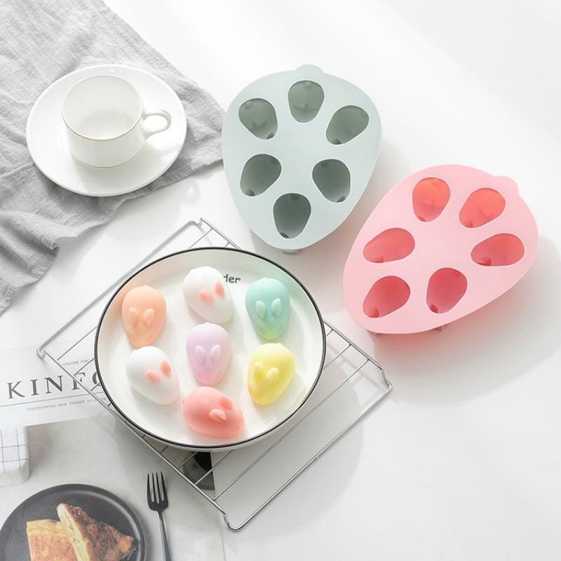 2 PCS 3D Rabbit Halloween DIY Silicone Ice Box for Baking Cake Pudding Mold (Blue)