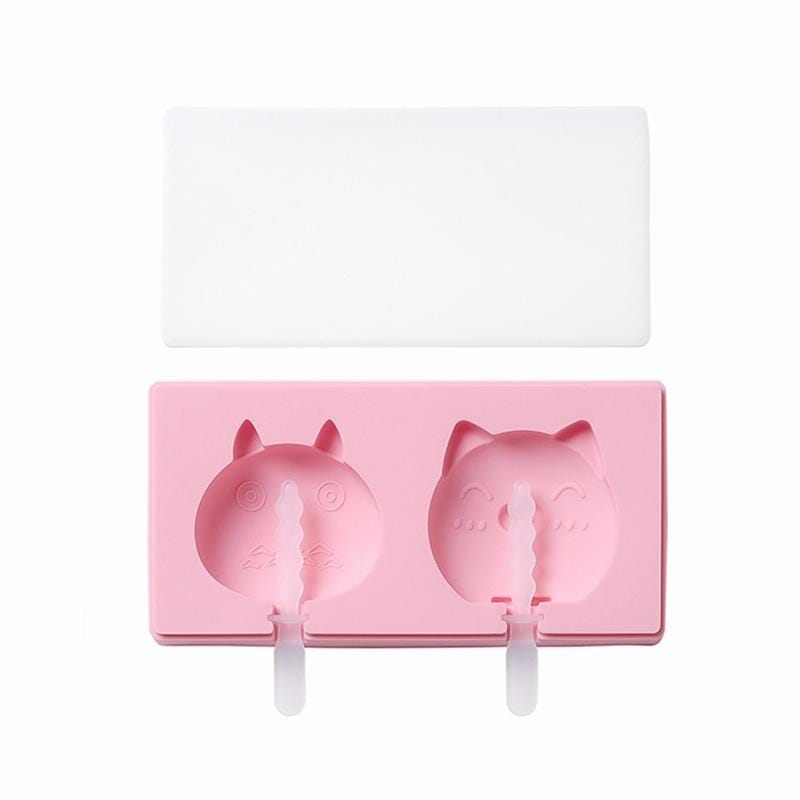 3 PCS Homemade Handmade DIY Cartoon Fruit with Lid Silicone Ice Cream Mold Making Ice Tray, Style:My Neighbor Totoro Pig (Blue)