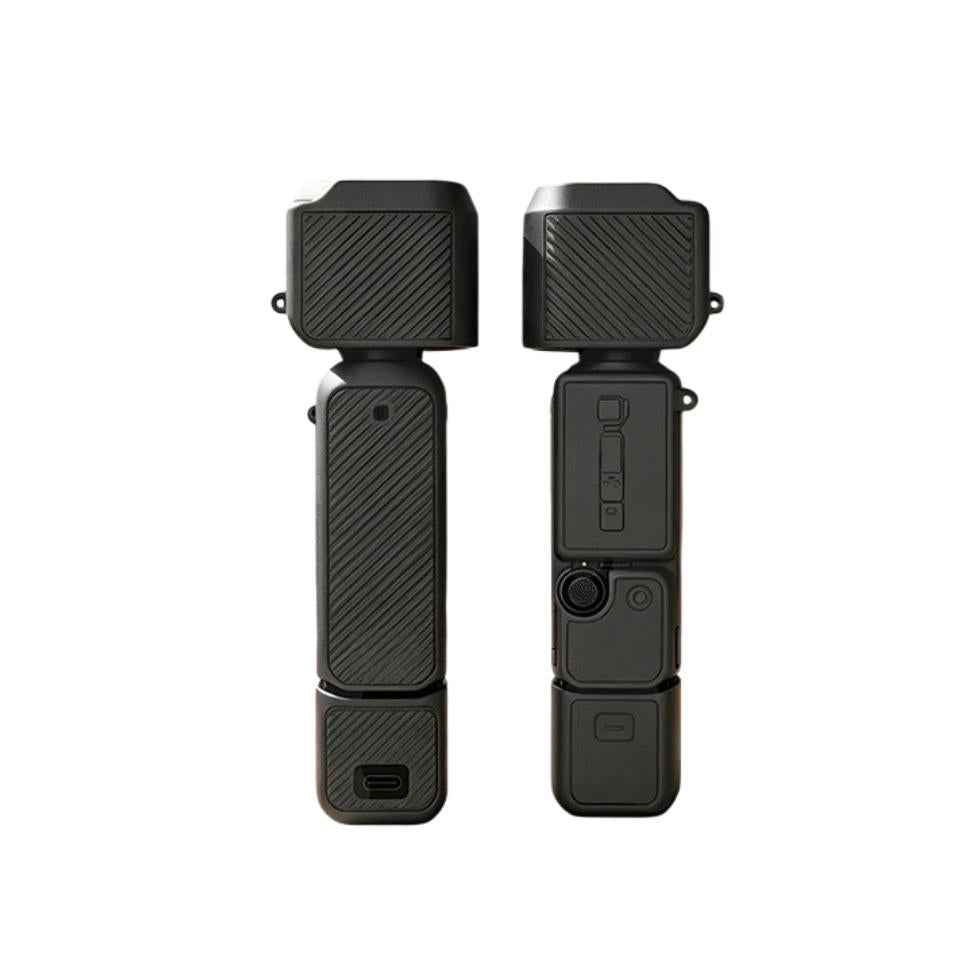 Uniqbuy Silicone Case 4-in-1 Full Body Protective Cover Kit Anti-Scratch Shockproof Skin Sleeve with Lanyard For DJI Osmo Pocket 4 (Black)