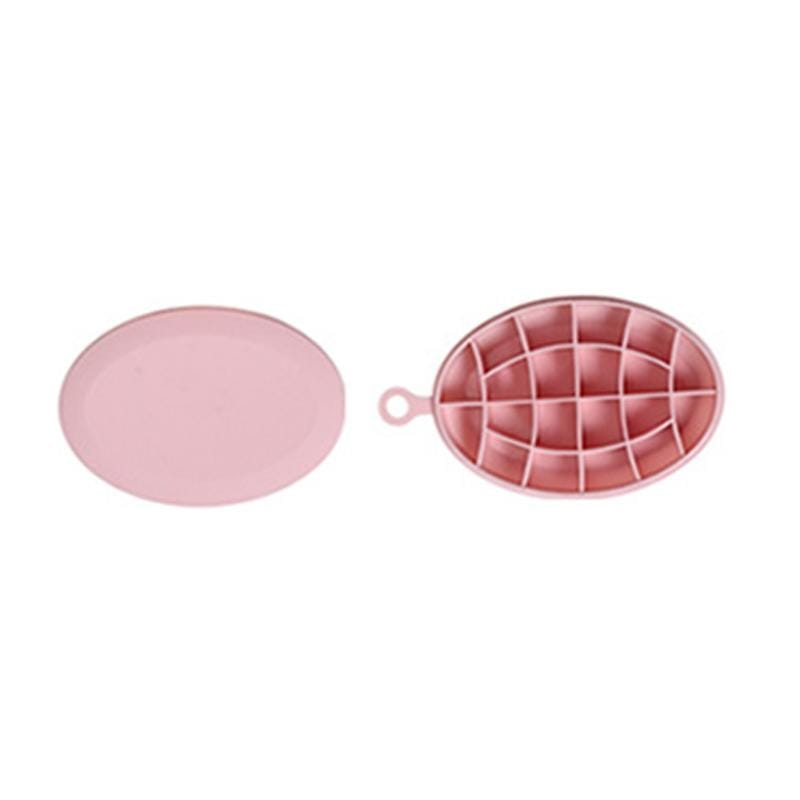 4 PCS Home Creative Geometric Simple Ice Tray Mold with Lid DIY Ice Cube Homemade Box, Style:Oval (Pink)