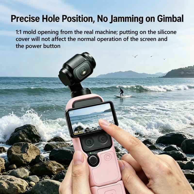 Uniqbuy Silicone Case 4-in-1 Full Body Protective Cover Kit Anti-Scratch Shockproof Skin Sleeve with Lanyard For DJI Osmo Pocket 4 (Black)