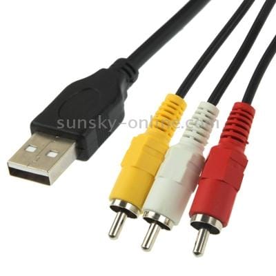 USB to 3 x RCA Male Cable, Length: 1.5m