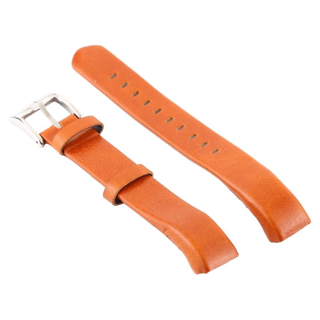 Smart Watch Shiny Leather Watchband for Fitbit Alta (Orange)