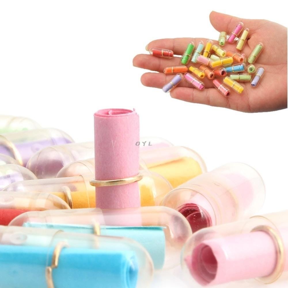 100 PCS Creative Gift Roll Paper Pill Lucky Bottle Drift Bottle