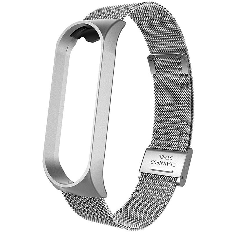 For Xiaomi Mi Band 4 / 3 Milanese Metal Replacement Strap Watchband, Color:Silver