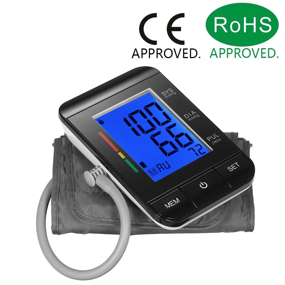 AlphagoMed LCD Upper Arm Blood Pressure Monitor with Cuff