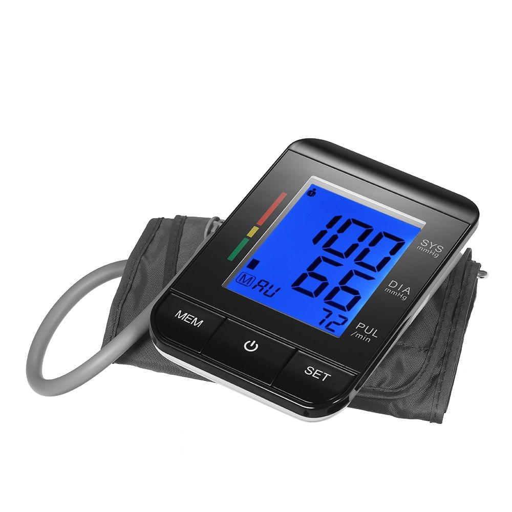 AlphagoMed LCD Upper Arm Blood Pressure Monitor with Cuff