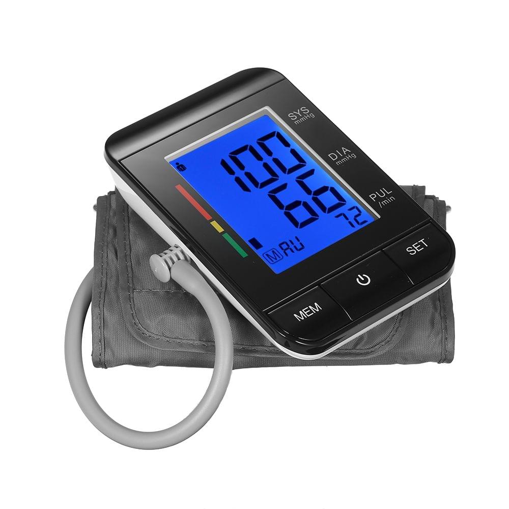 AlphagoMed LCD Upper Arm Blood Pressure Monitor with Cuff