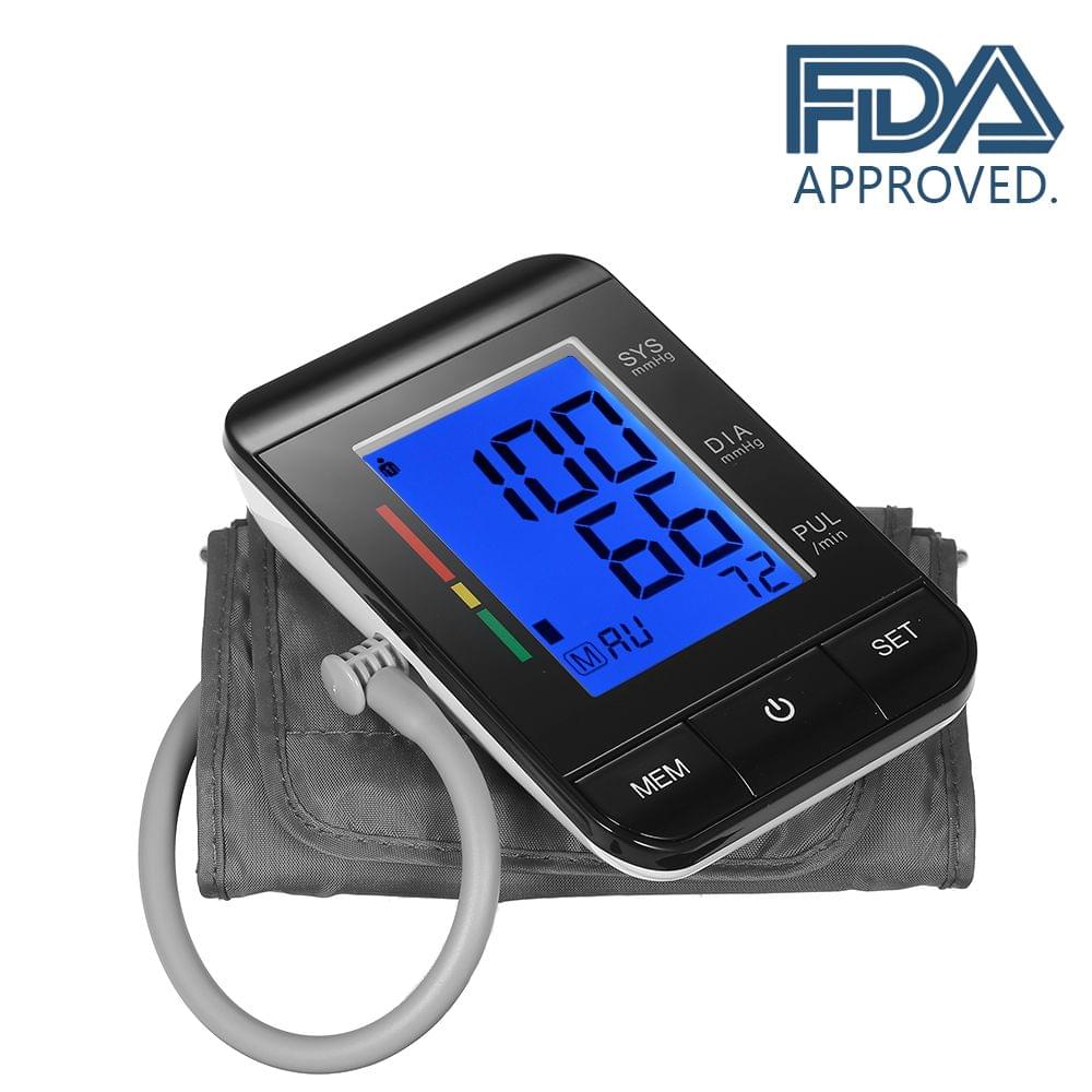 AlphagoMed LCD Upper Arm Blood Pressure Monitor with Cuff