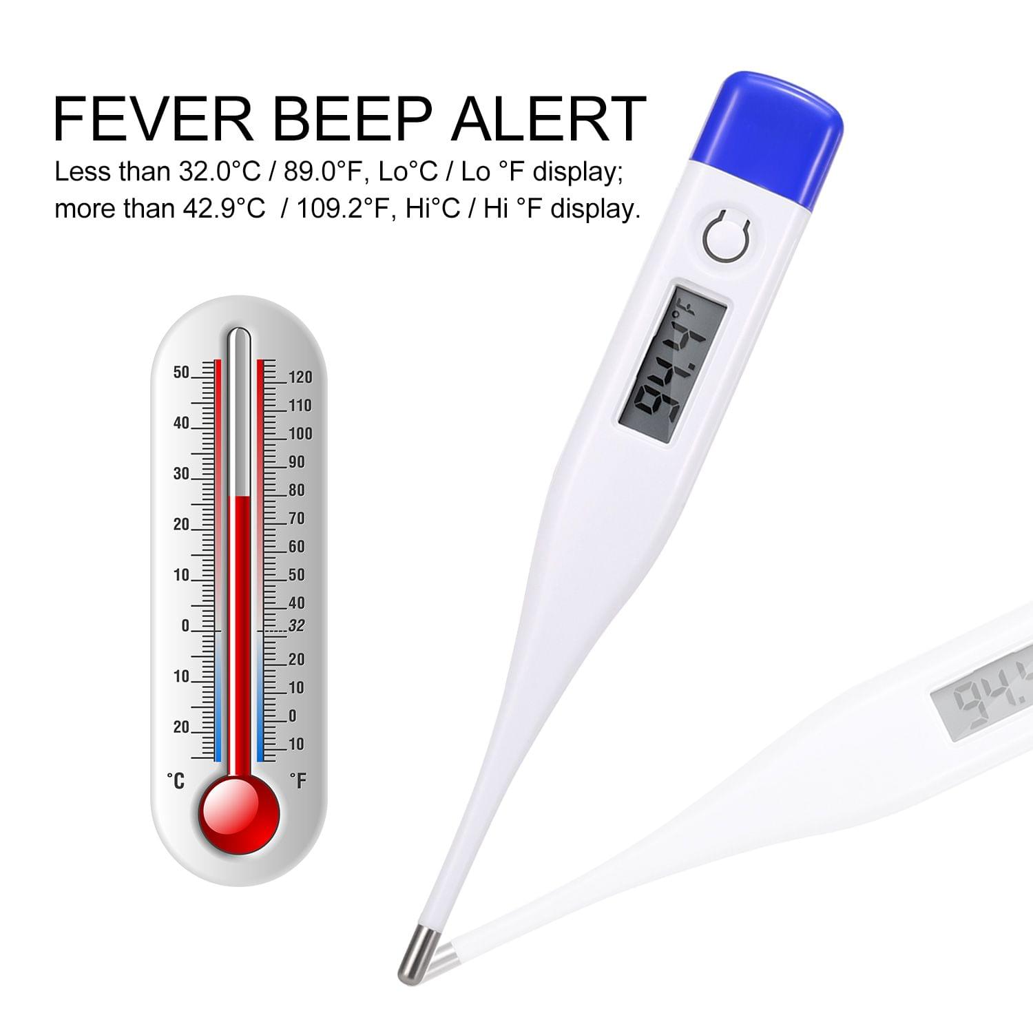 Digital Thermometer Beeper Alarm Mercury Free Auto Shut-off