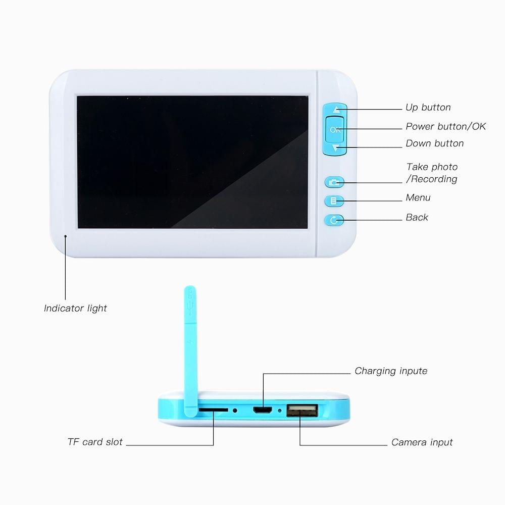 P20 Ear Spoon Endoscope 4.3'' Large Screen Otoscope 5.5mm