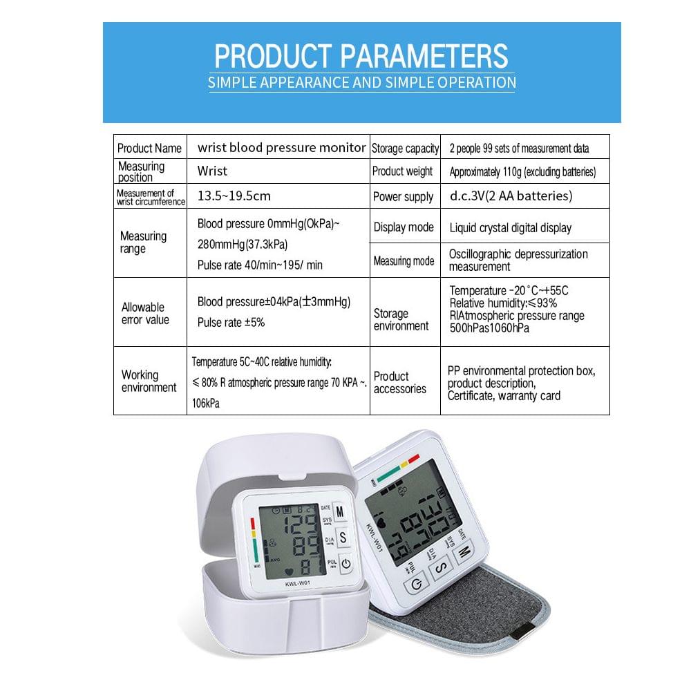 Digital Blood Pressure Monitor Heart Rate Pulse Tonometer