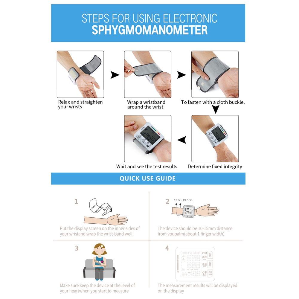 Digital Blood Pressure Monitor Heart Rate Pulse Tonometer