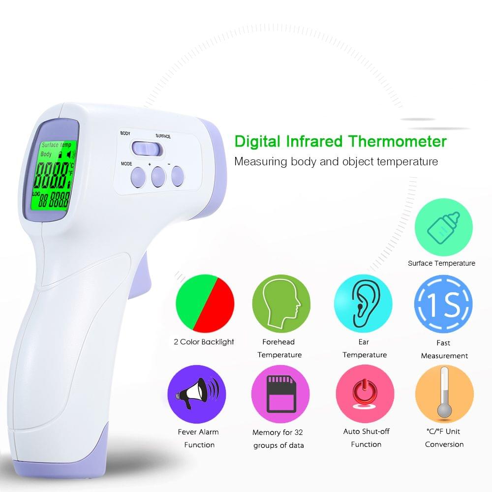 Digital Infrared Thermometer LCD Backlight Display
