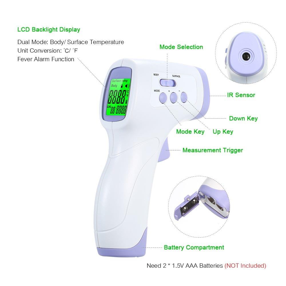 Digital Infrared Thermometer LCD Backlight Display