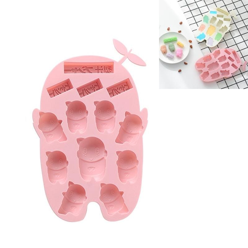 4 PCS Cartoon Leaf Silicone Cake Chocolate Mold Pudding Ice Tray Baking Utensils (Pink)