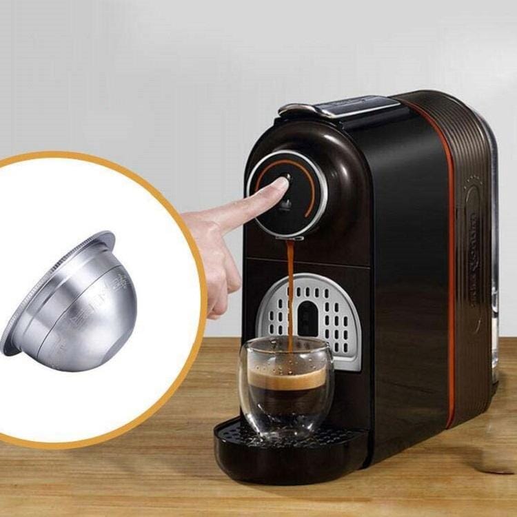 Coffee Capsule Reusable Stainless Steel Coffee Filter (Silver)