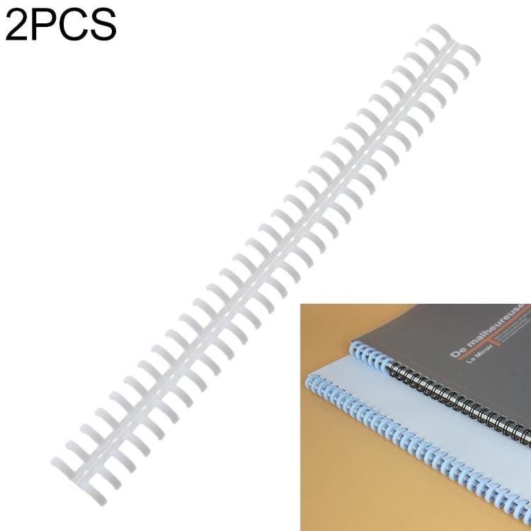 2 PCS  Desk Calendar Loose-leaf Open Binding Ring A4 Plastic 34-hole Loose-leaf  Double Coil (10mm White)