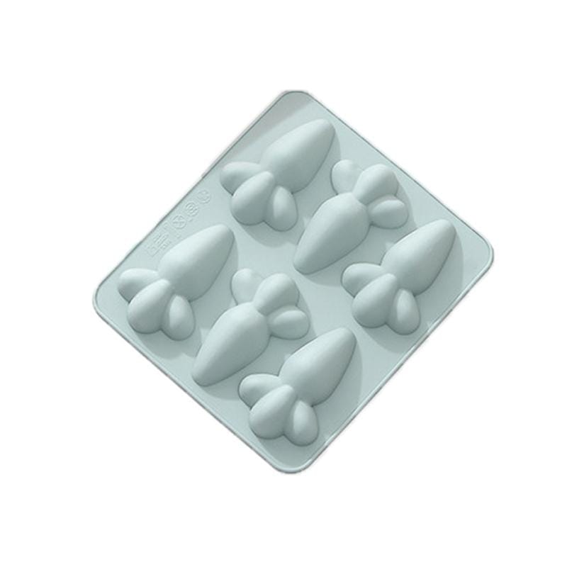 6 PCS Carrot Silicone Cake Chocolate Baking Mold Handmade Soap Ice Cube Pudding Moldg Mold (Blue)