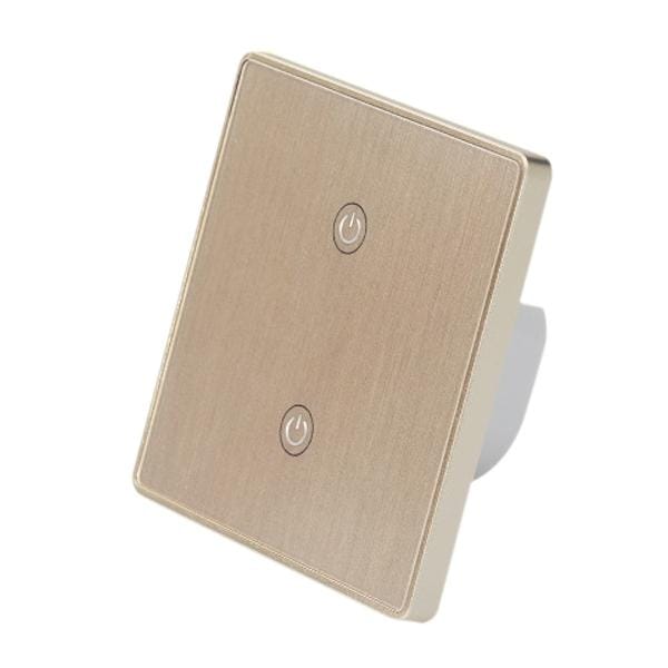 2 Buttons Wifi Intelligent Touch Switch Smart Wall Switch, EU Plug (Gold)