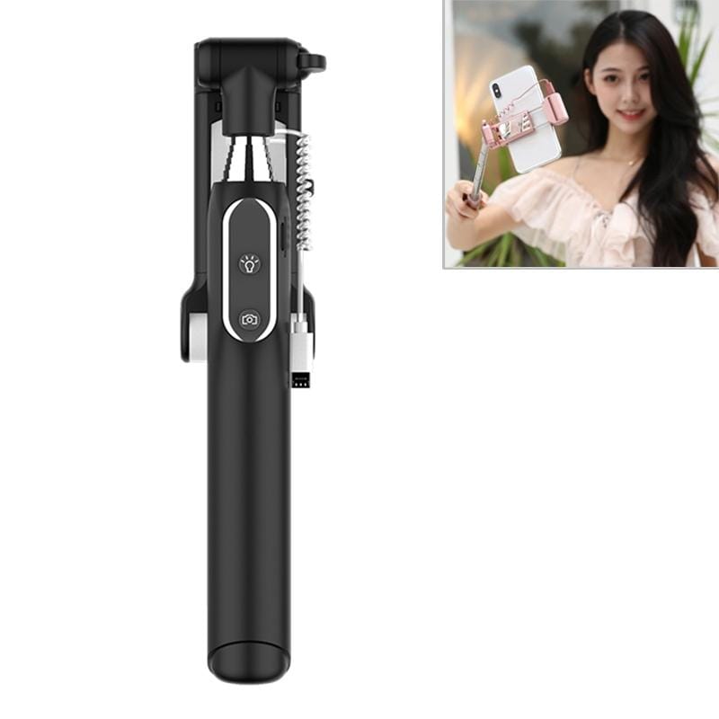 CYKE A6 Universal Filling Light Beauty Multifunction Wired Control Selfie Stick (Black)