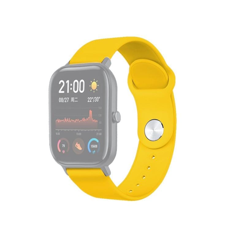 22mm For Huami Amazfit GTS Silicone Replacement Strap Watchband (Yellow)