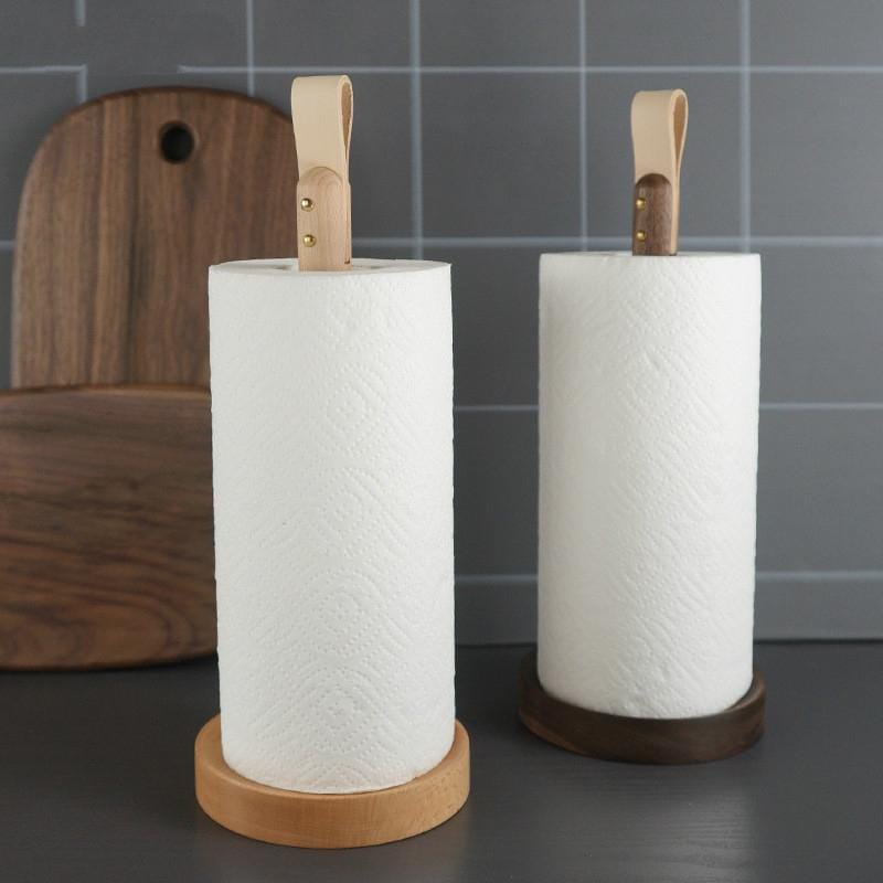 Household Kitchen Solid Wood Roll Paper Holder