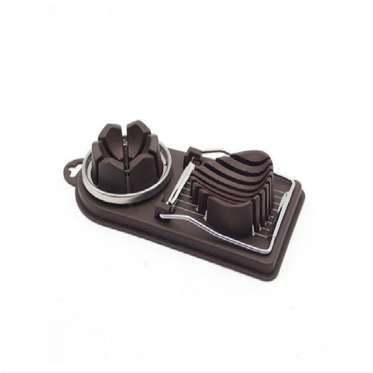 Multi-function Egg Cutter Egg Slicer Tools Kitchen Accessories (Coffee)