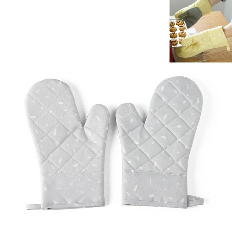 Kitchen Microwave Oven Thickened Silicone Heat-resistant Baking Special Insulation and Anti-scalding Gloves (Gray)