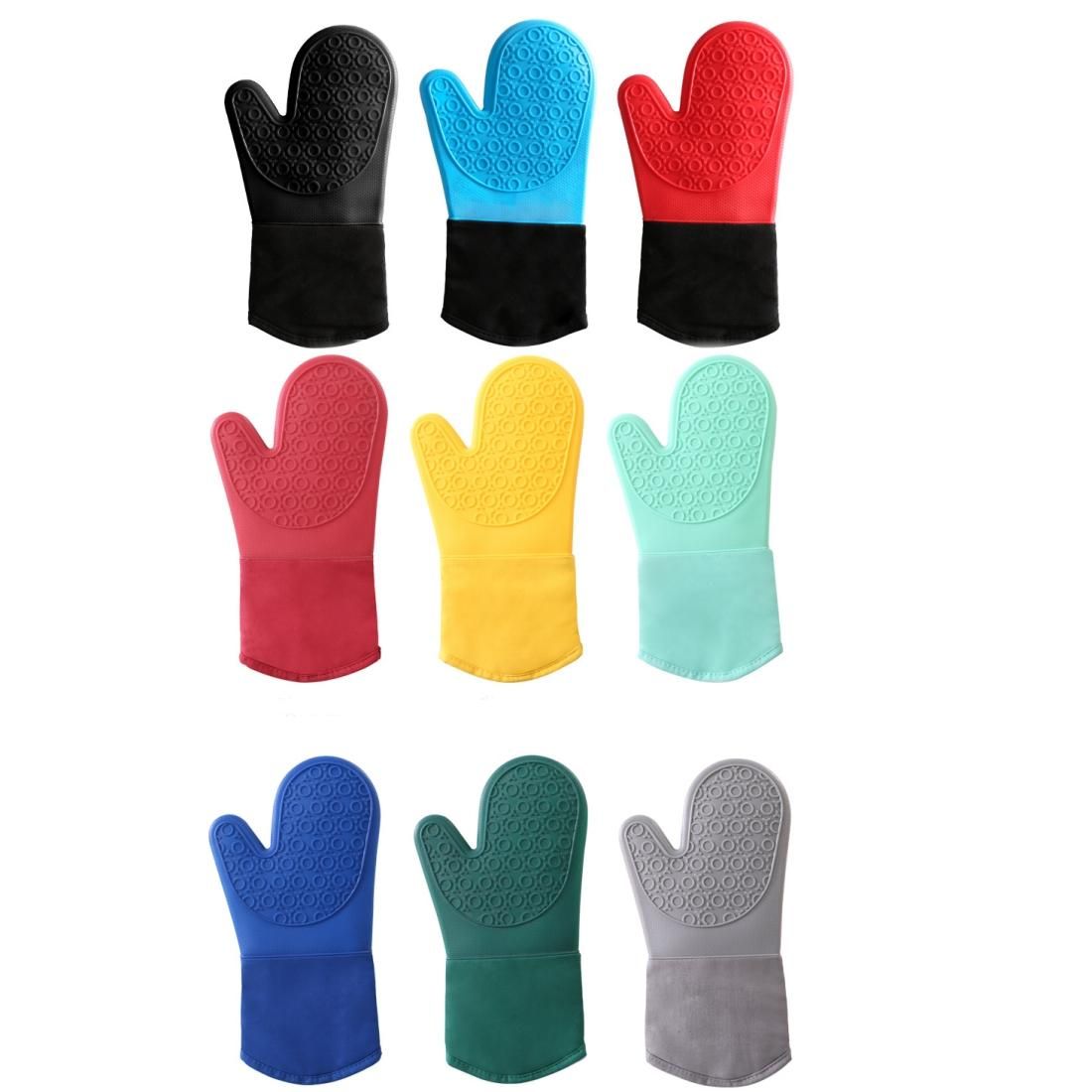 Thick Curved Mouth Silicone Anti-scalding Gloves High Temperature Microwave Oven Waterproof Non-slip Gloves Random Color Delivery