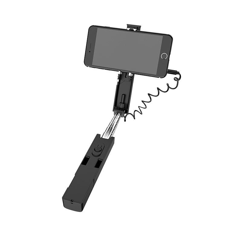 Borofone BY3 3.5mm Wired Control Monopod Folding Extendable Handheld Pocket Holder Selfie Stick (Black)