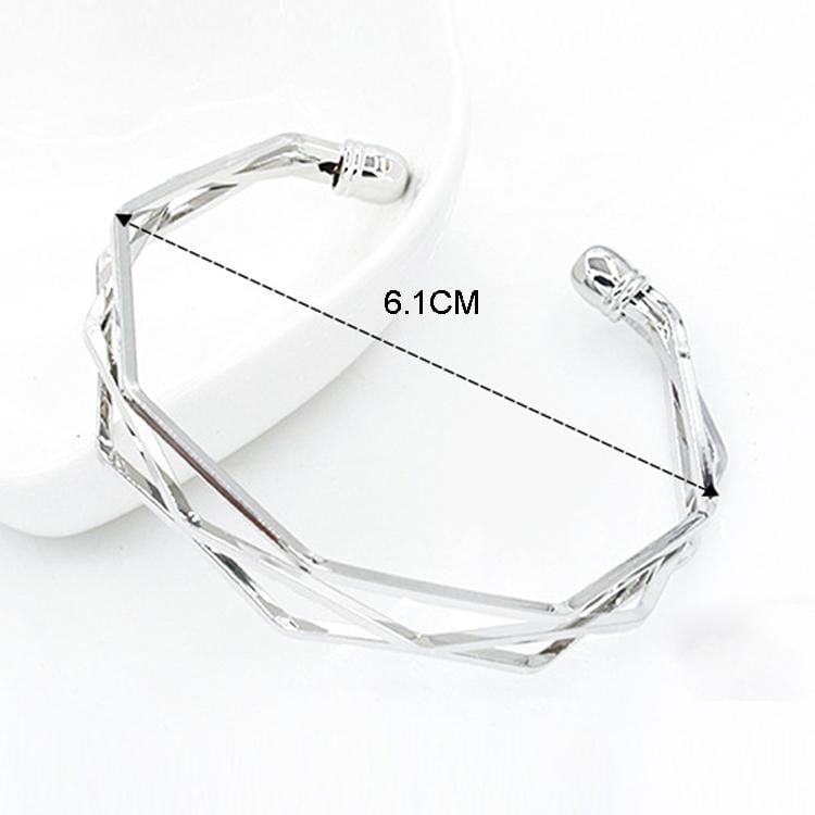 Vintage Brief Open Charms Multi-layer Cuff Bracelet Bangles (Sliver)