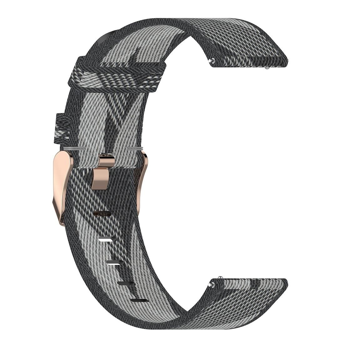 20mm Stripe Weave Nylon Wrist Strap Watch Band for Huawei GT 2 42mm / Honor Magic Watch 2 42mm (Grey)