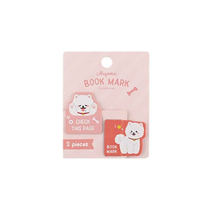 2 PCS Creative Cute Cartoon Magnet Bookmark Small Animal Book Page Folder (White Bear)