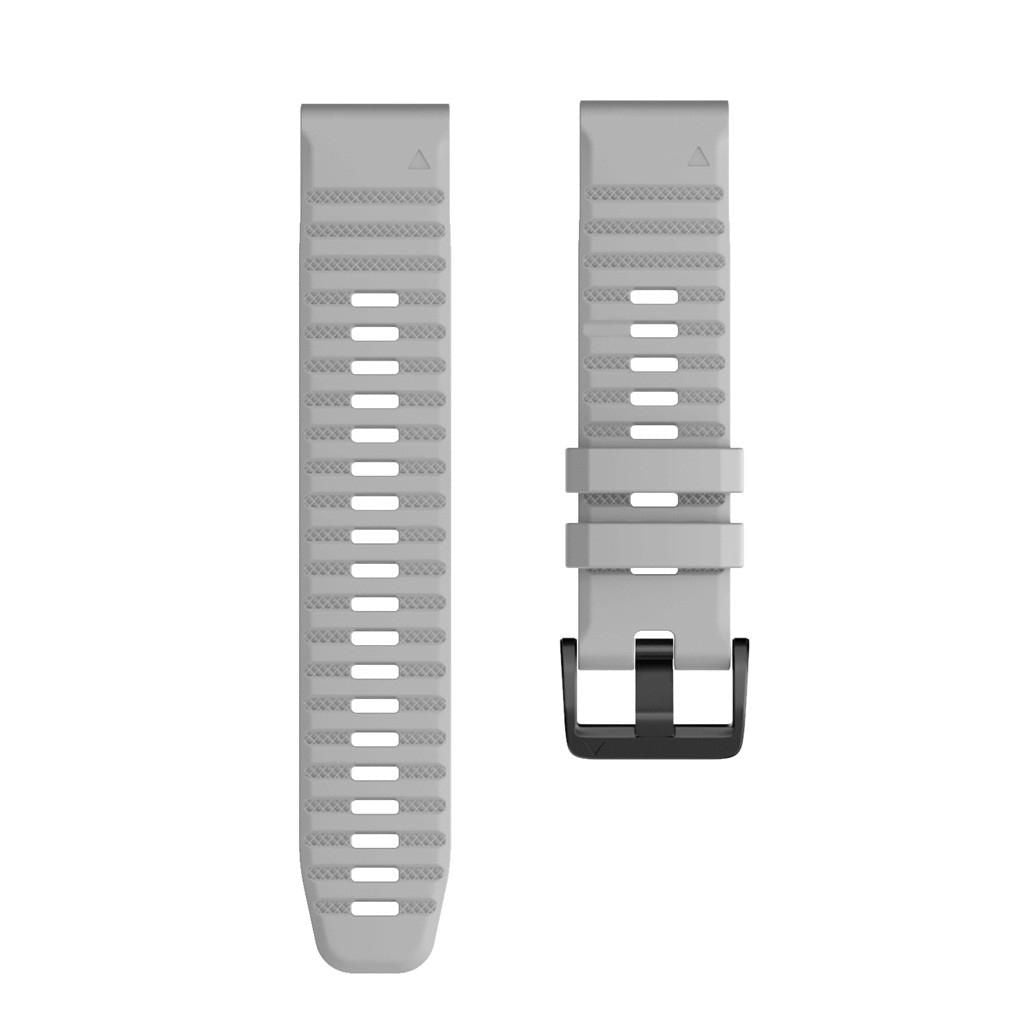 For Garmin Fenix 6X 26mm Smart Watch Quick Release Silicon Wrist Strap Watchband (Grey)