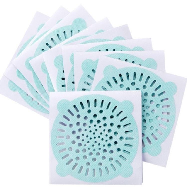 100 PCS Disposable Hair Anti-blocking Floor Drain Pool Filter Sewer Hair Filter Sticker, Specification:10cm (Green)