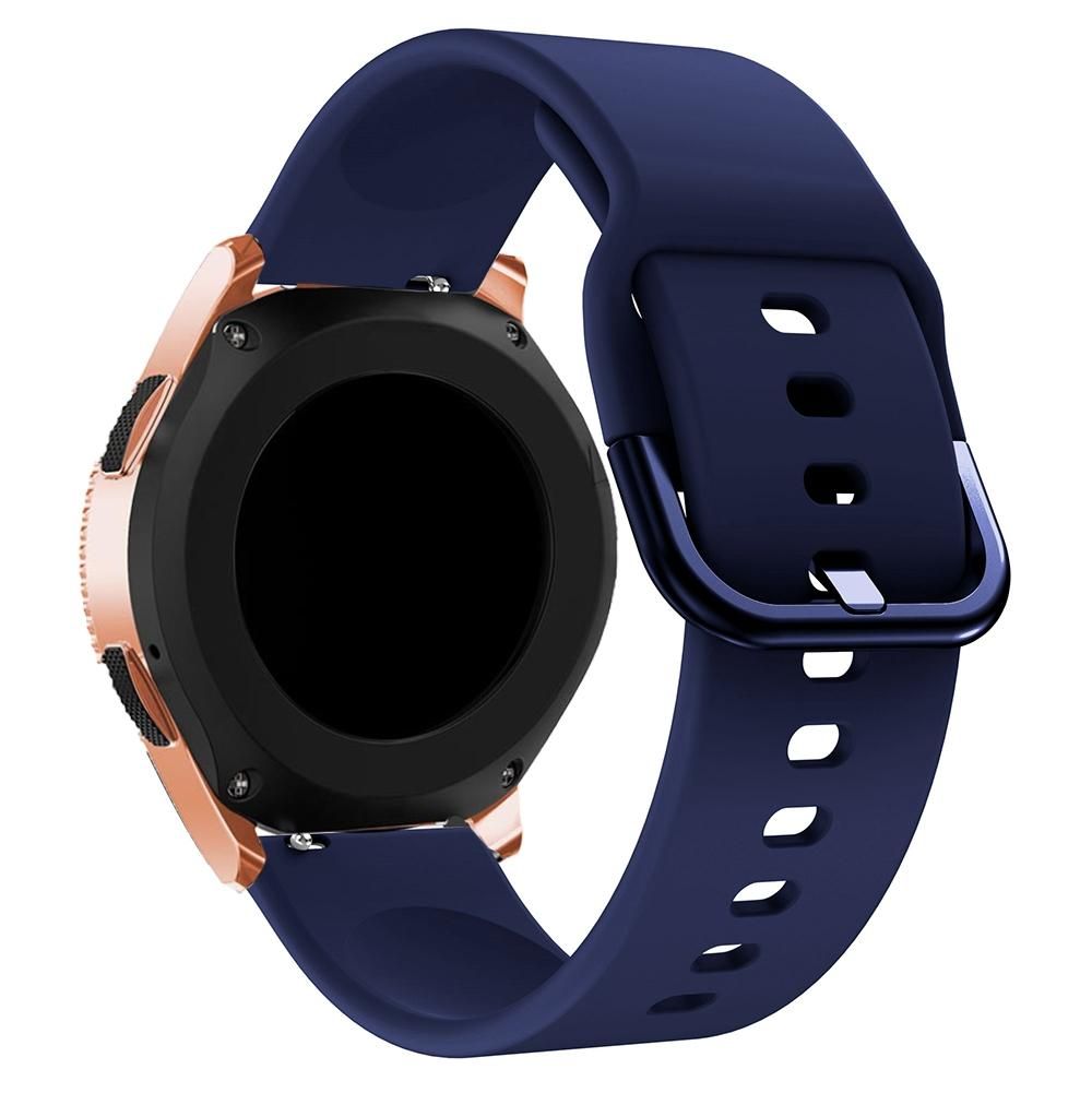 20mm For Huawei Watch GT2 42MM / Amazfit BipS 2 Youth Version Universal Color Buckle Silicone Strap (Midnight Blue)