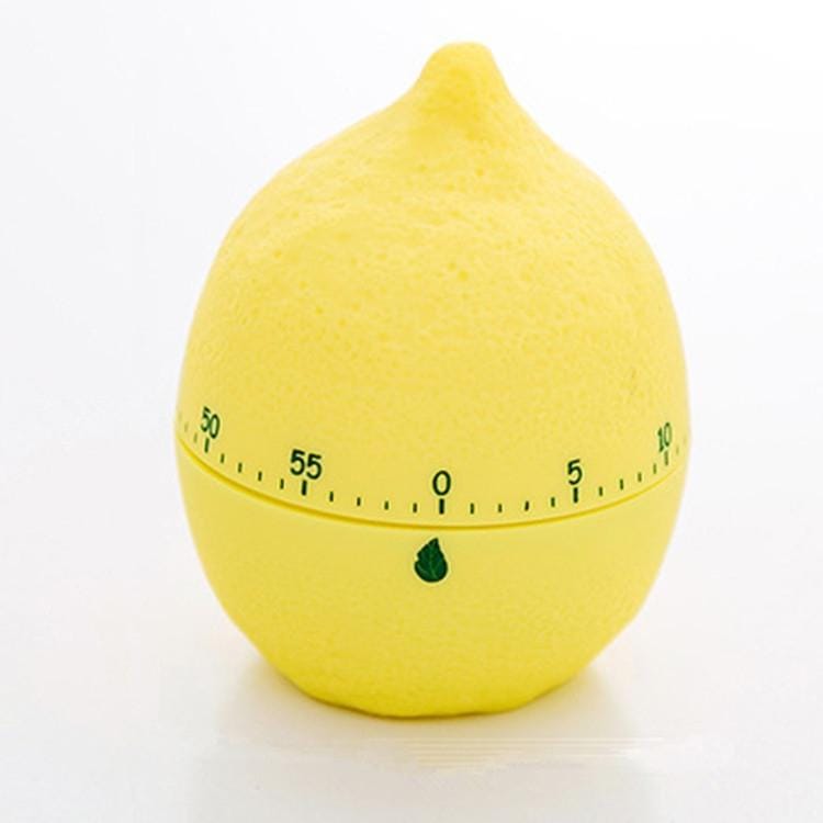 Creative Cartoon Fruit Shape Multi-Function Rotary Timer Learning Work Efficiency Time Manager (Lemon)