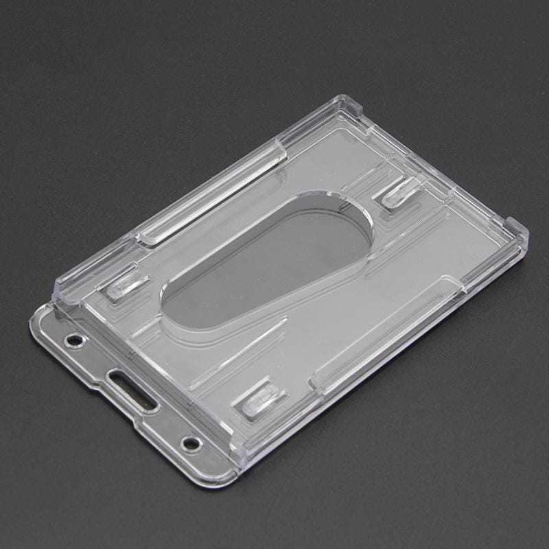 20 PCS Hard Plastic ID Badge Card Holder Integrated Injection Molded Transparent Double-sided Card Holder