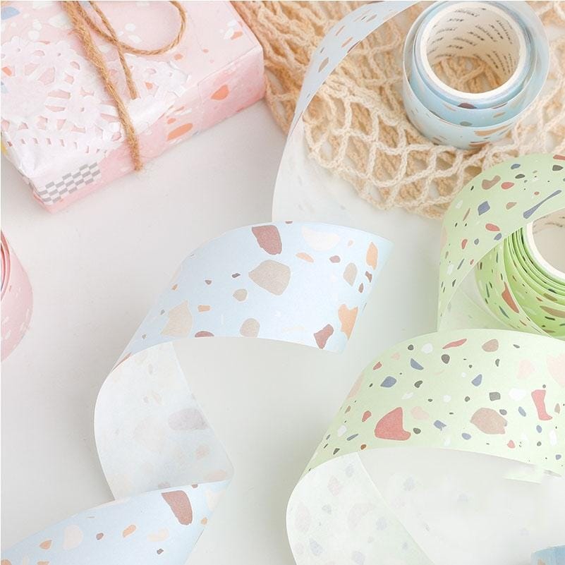 2 PCS Paper Tape Terrazzo Series Diary DIY  Decorative Stickers (Forest)